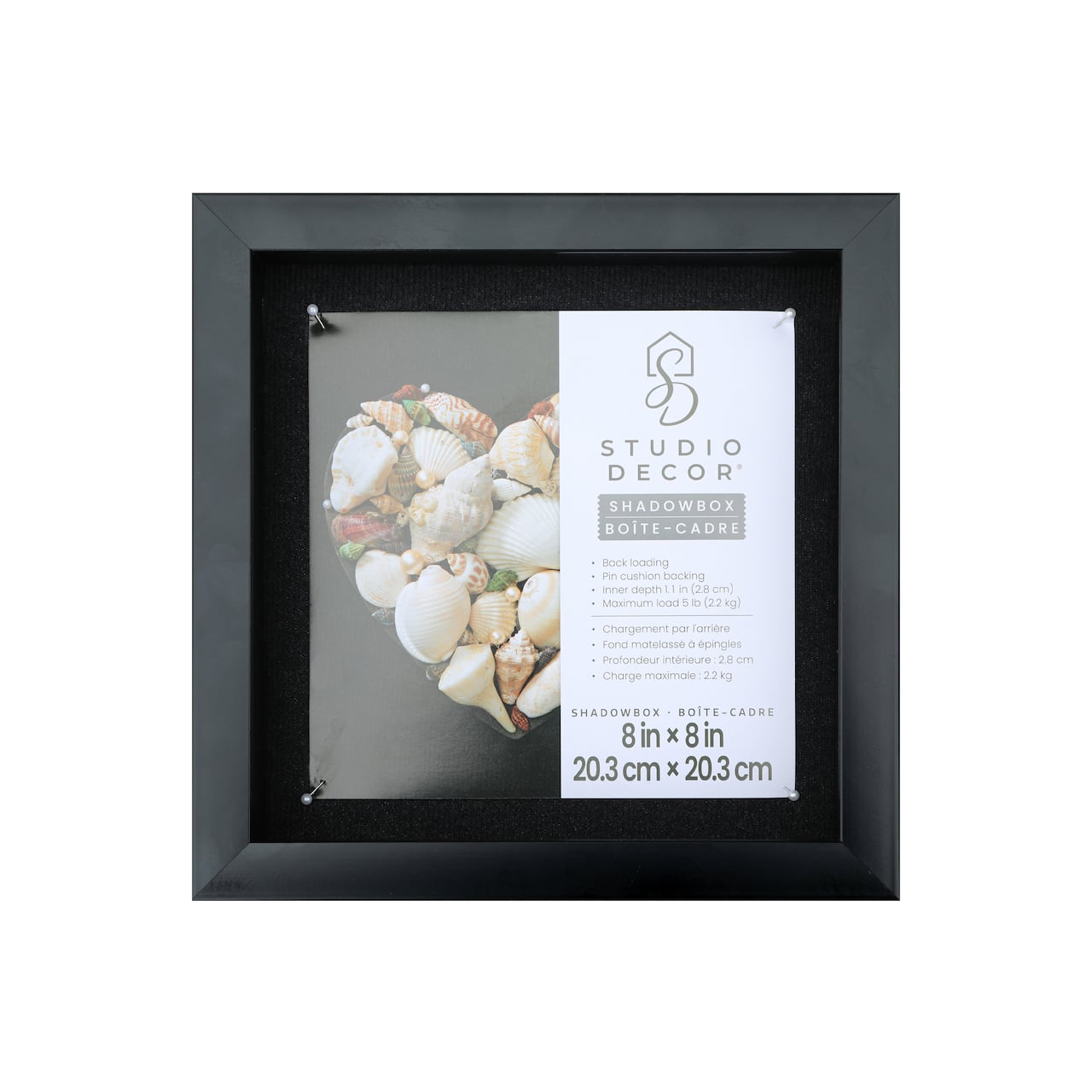 Felt Black 8&#x22; x 8&#x22; Shadow Box by Studio D&#xE9;cor&#xAE;